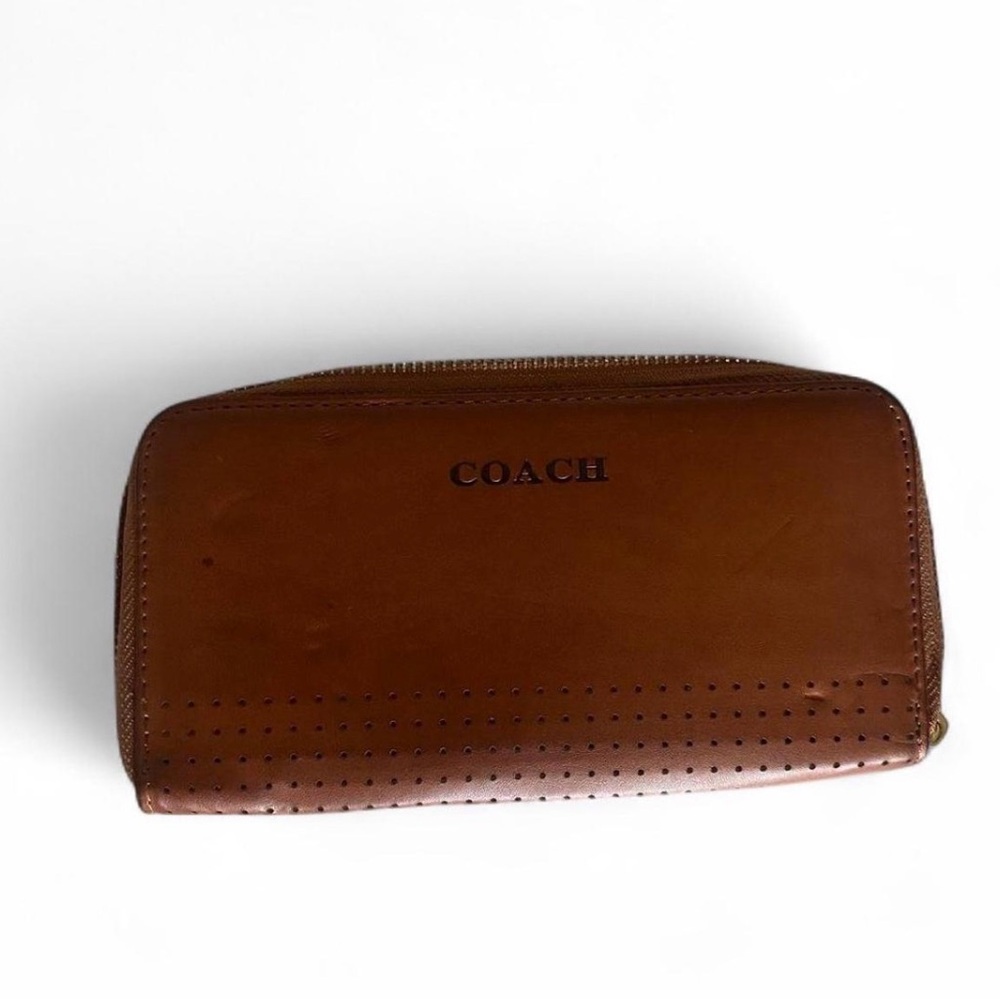 Coach Tan Leather Toiletry Bag